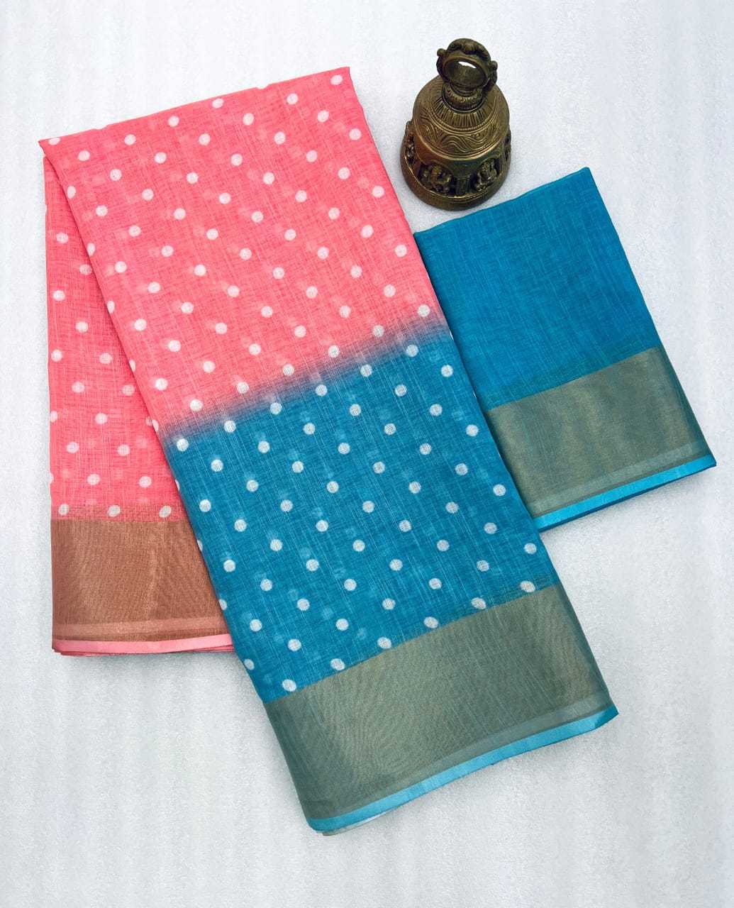 YNF LINEN KESH233 508 SAREES WHOLESALE TRADITIONAL ZARI BORDER FESTIVEL LINEN SAREES MANUFACTURER - Deevit International