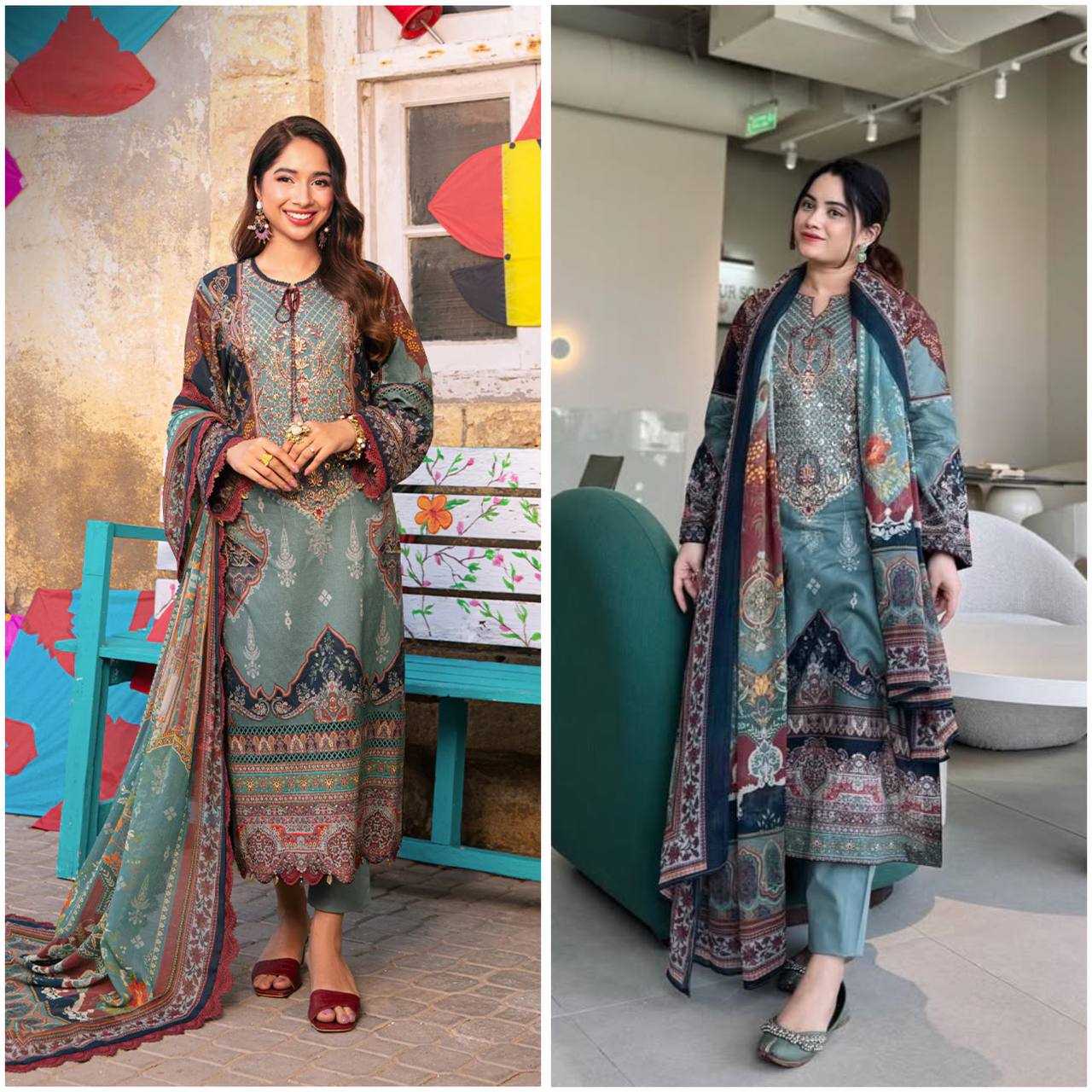 YNF MUSLIN KESH227 1024 SUITS & DRESSES WHOLESALE PAKISTANI EMBROIDERY PRINTED EID COLLECTIONS SUITS MANUFACTURE - Deevit International