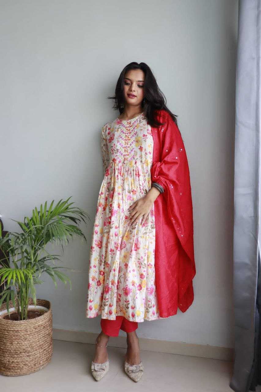 YNF MUSLIN KESH246 KOMAL SUITS & DRESSES WHOLESALE EMBROPIDERY ANARKALI PRINTED SUITS MANUFACTURE - Deevit International