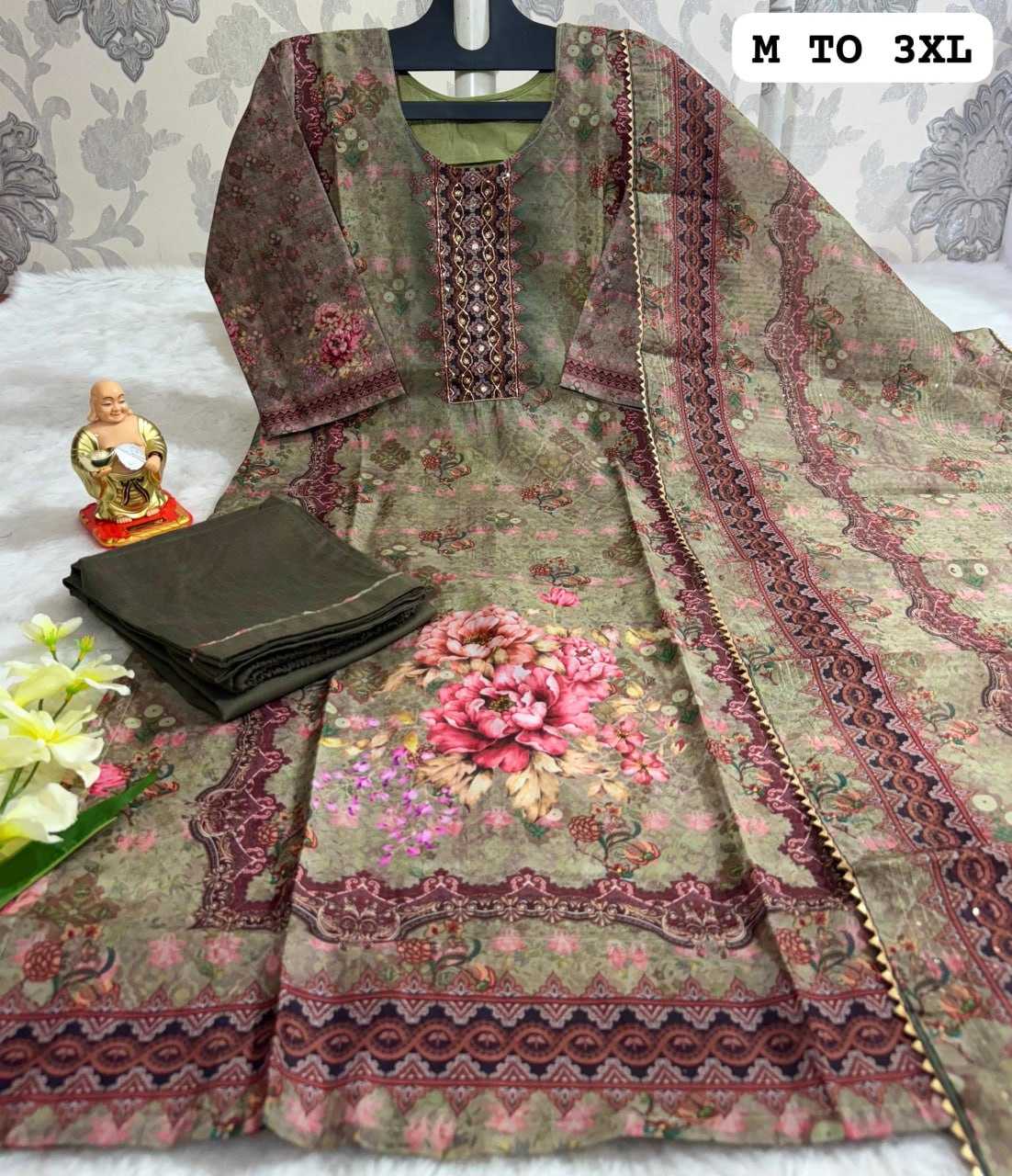 YNF MUSLIN KESH256 RNF21 SUITS & DRESSES WHOLESALE DESIGNER PRINTED CHANDERI WEDDING LADIES SILK SUITS MANUFACTURE - Deevit International