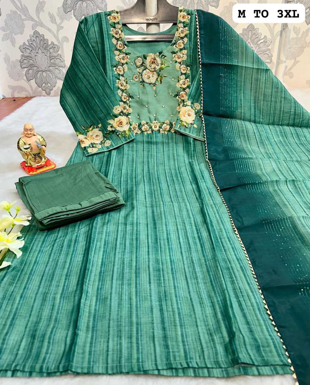 YNF MUSLIN KESH256 RNF21 SUITS & DRESSES WHOLESALE DESIGNER PRINTED CHANDERI WEDDING LADIES SILK SUITS MANUFACTURE - Deevit International