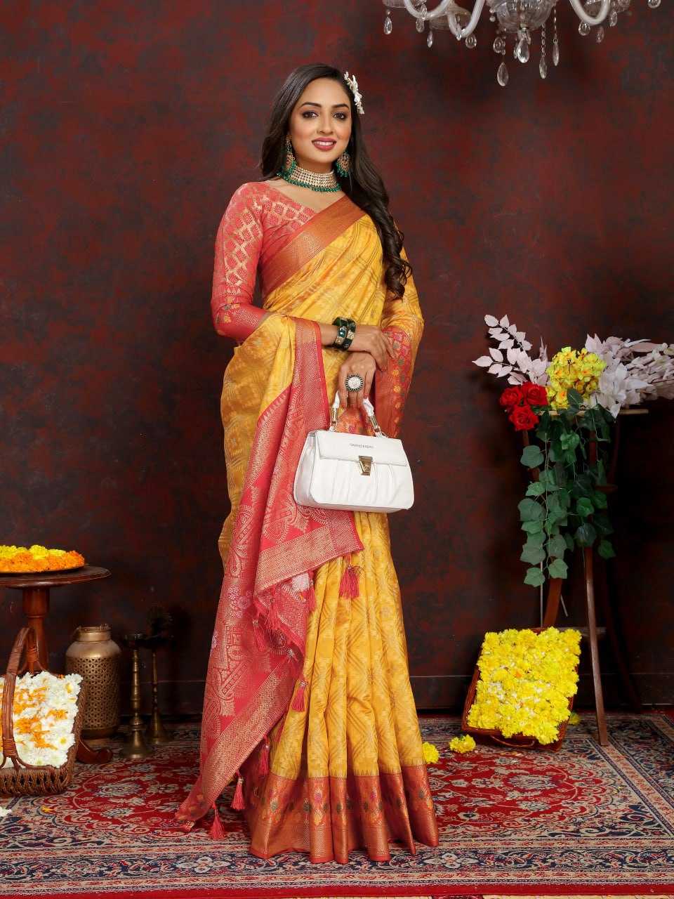 YNF ORGANZA RIN150 307 SAREES WHOLESALE ORGANZA EMBROIDERED ZARI SAREES MANUFACTURER - Deevit International