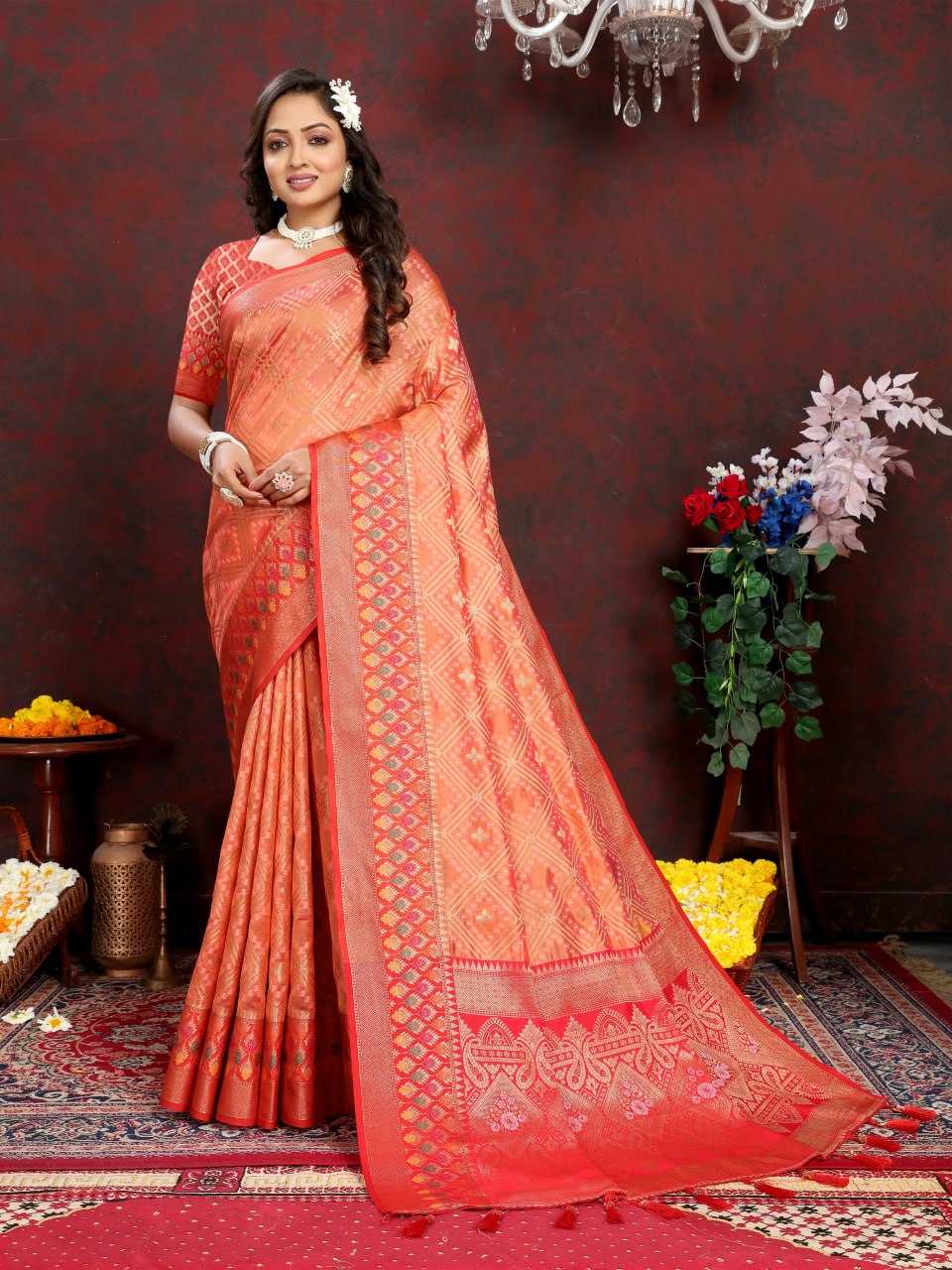 YNF ORGANZA RIN150 307 SAREES WHOLESALE ORGANZA EMBROIDERED ZARI SAREES MANUFACTURER - Deevit International