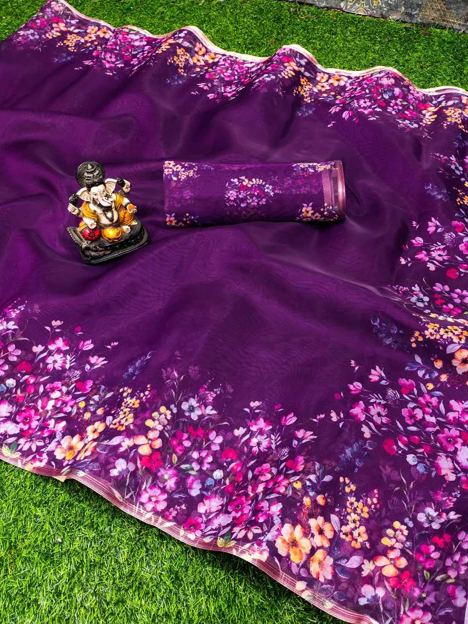 YNF ORGANZA RIN183 KESARIYA SAREES WHOLESALE ORGANZA PRINTED PARTY WEAR LADIES DESIGNER SAREES MANUFACTURER - Deevit International