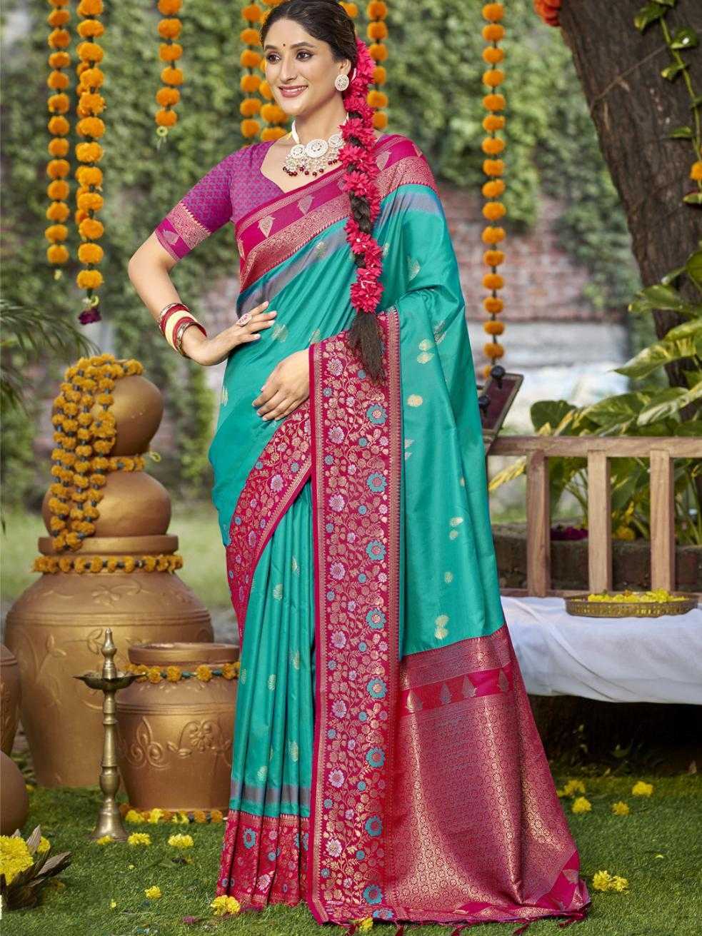 YNF SILK BUNAWAT RIN195 Pratima Silk CLOTHING BRANDS WHOLESALE SAREES MANUFACTURER - Deevit International