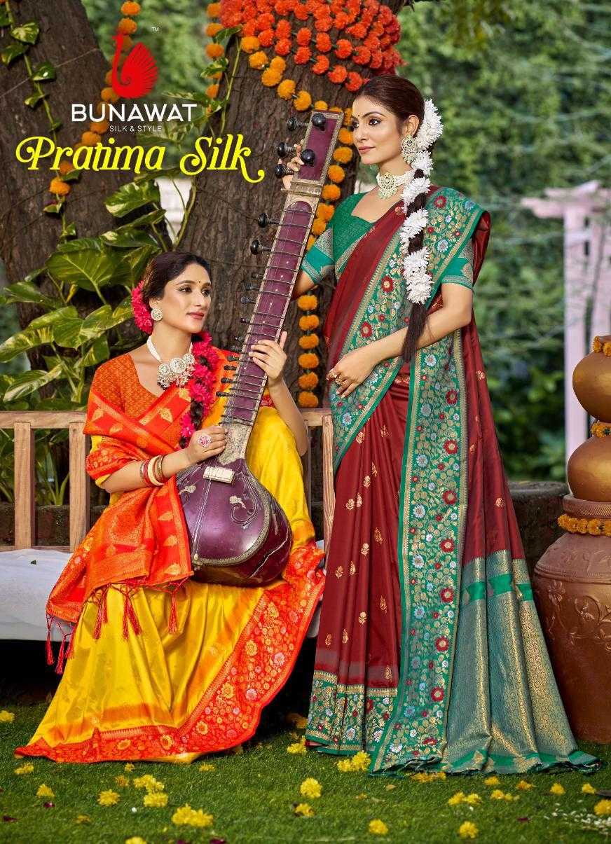 YNF SILK BUNAWAT RIN195 Pratima Silk CLOTHING BRANDS WHOLESALE SAREES MANUFACTURER - Deevit International