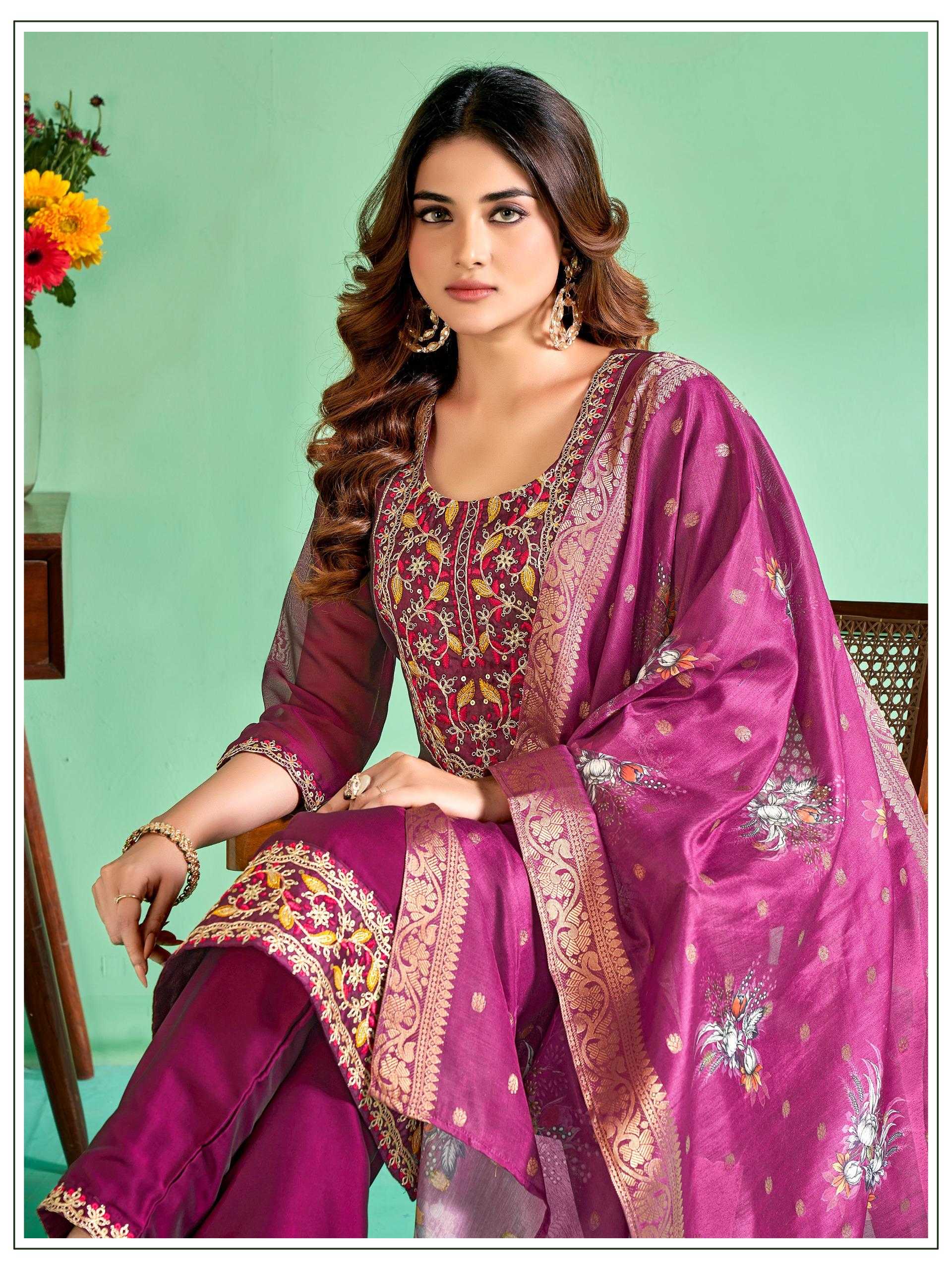 YNF SILK JASMIN KESH234 DSF05 CLOTHING BRANDS WHOLESALE SUIT MANUFACTURER - Deevit International