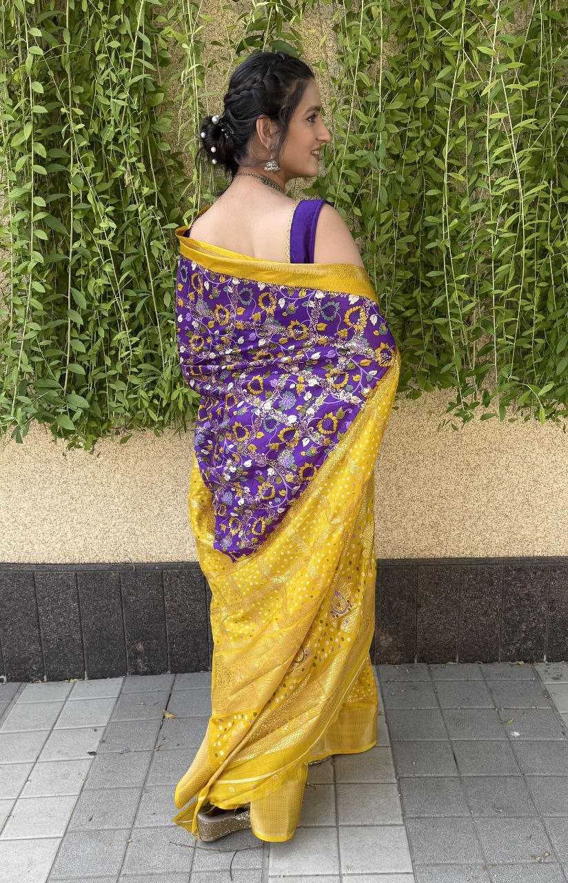 YNF SILK KESH117 RWC75 SAREES WHOLESALE ZARI BORDEER JACQUARD SILK PURPLE SAREES MANUFACTURER - Deevit International