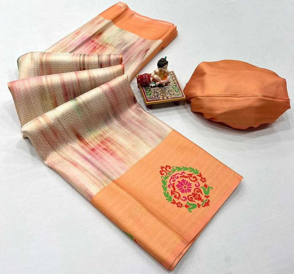 YNF SOFT SILK RIN165 RRI11 SILK SAREES WHOLESALE SOFT SILK PATTU SILK ZARI BORDER PRINTED SILK SAREES MANUFACTURER - Deevit International