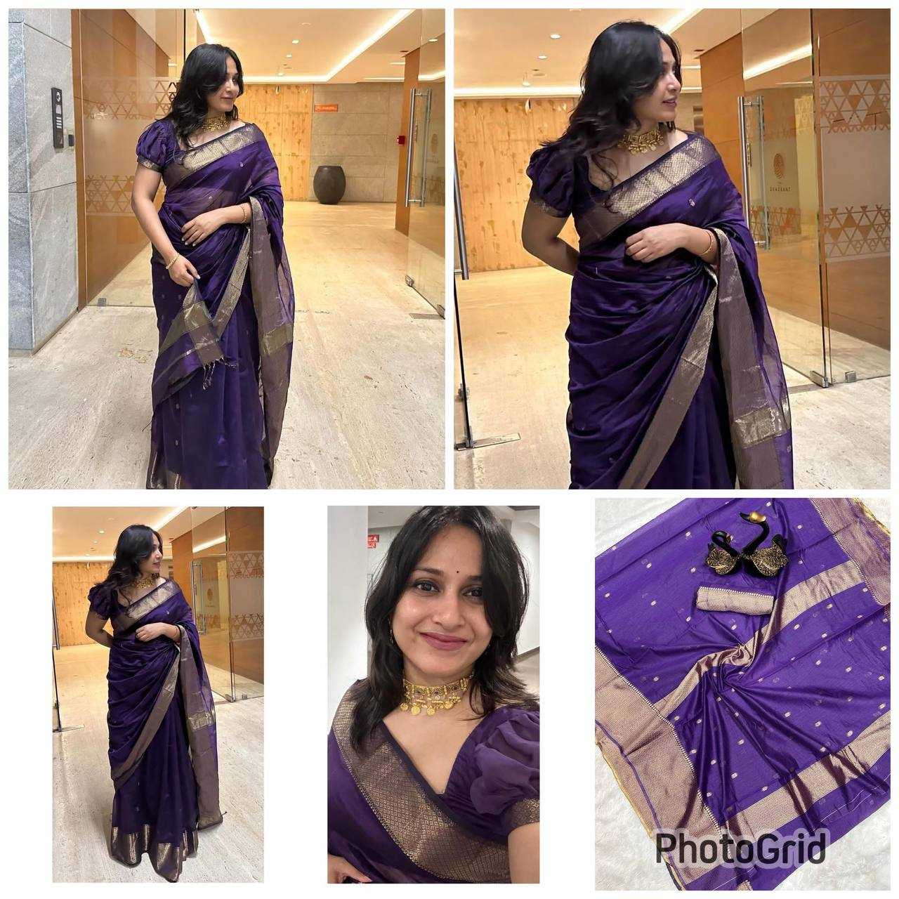 YNF SOFT SILK RIN179 750 SAREES WHOLESALE ZARI BORDER PURPLE LINEN SILK SAREES MANUFACTURER - Deevit International