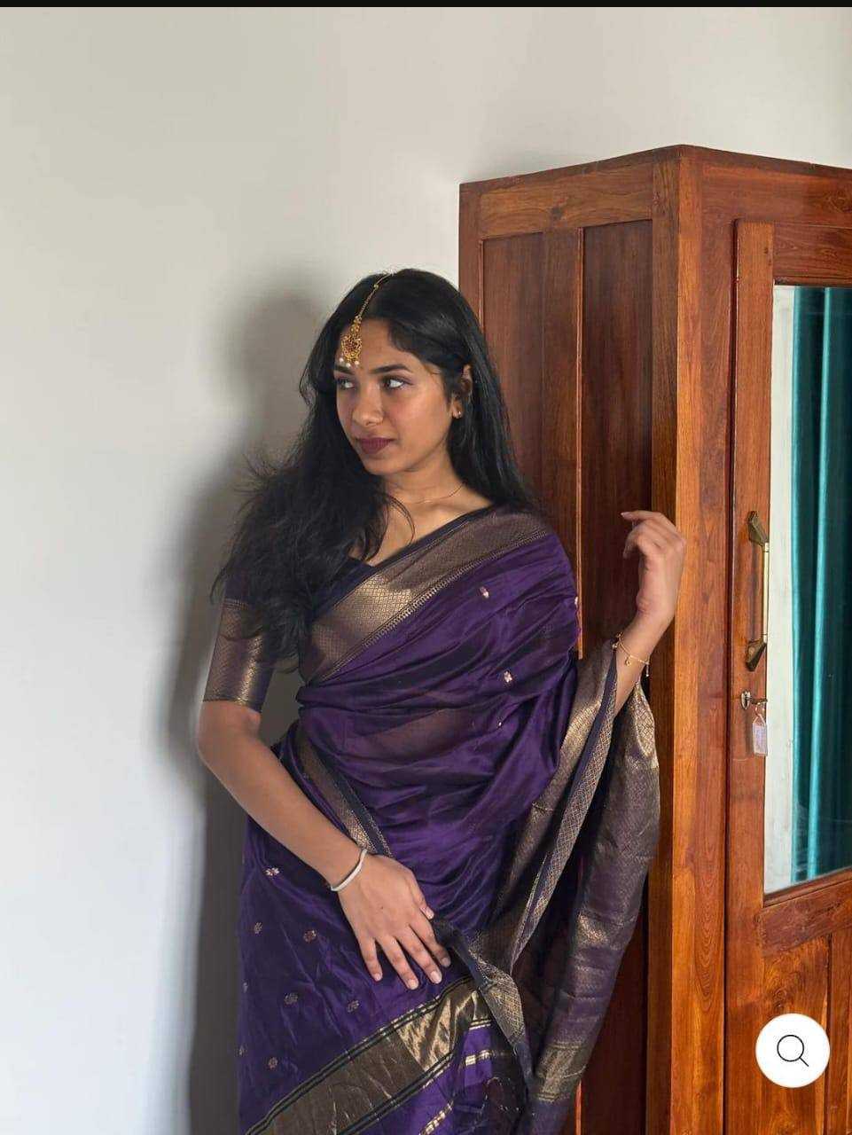 YNF SOFT SILK RIN179 750 SAREES WHOLESALE ZARI BORDER PURPLE LINEN SILK SAREES MANUFACTURER - Deevit International