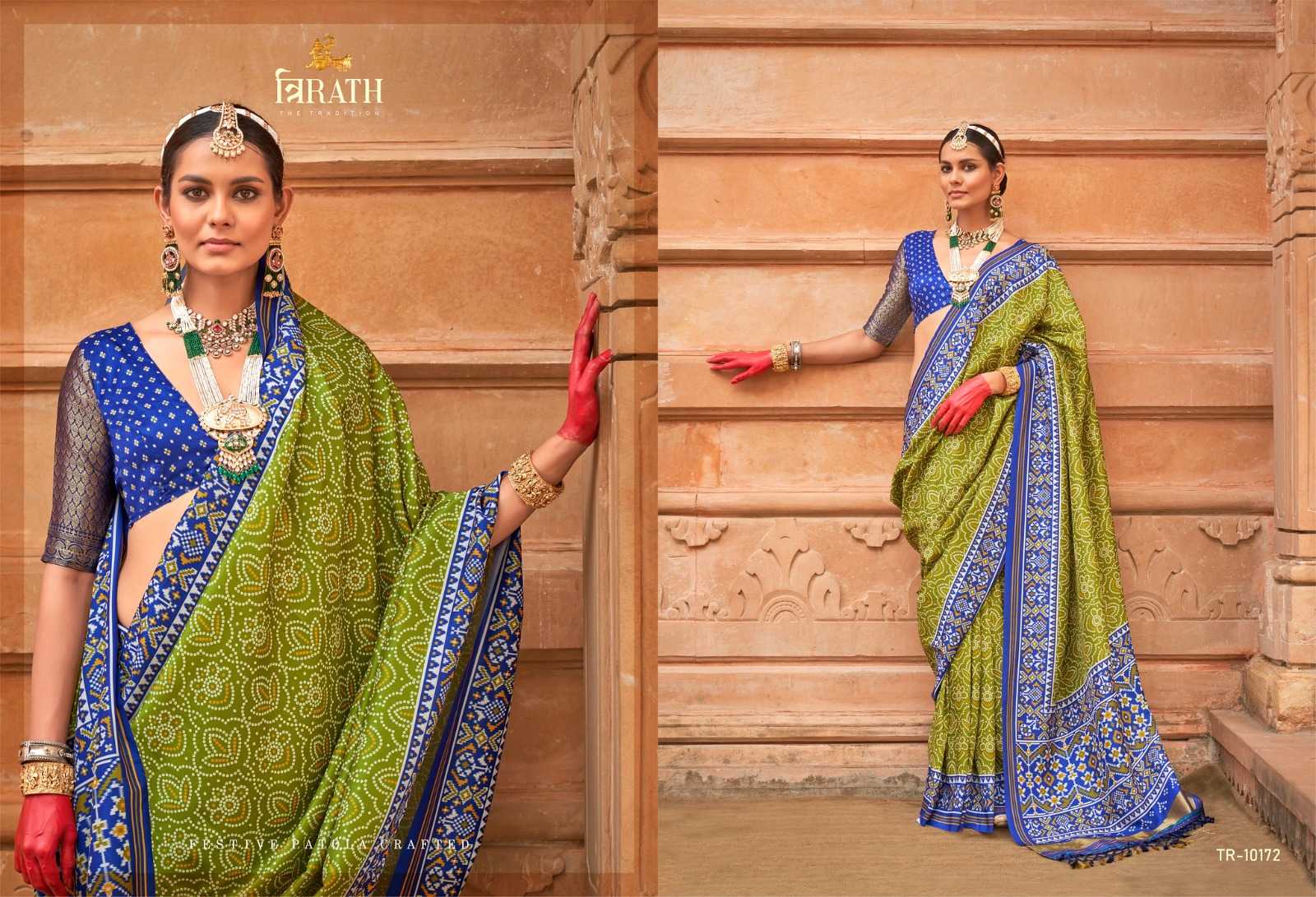 YNF SOFT SILK TRIRATH KESH113 Tirth Patola CLOTHING BRANDS WHOLESALE SAREES MANUFACTURER - Deevit International