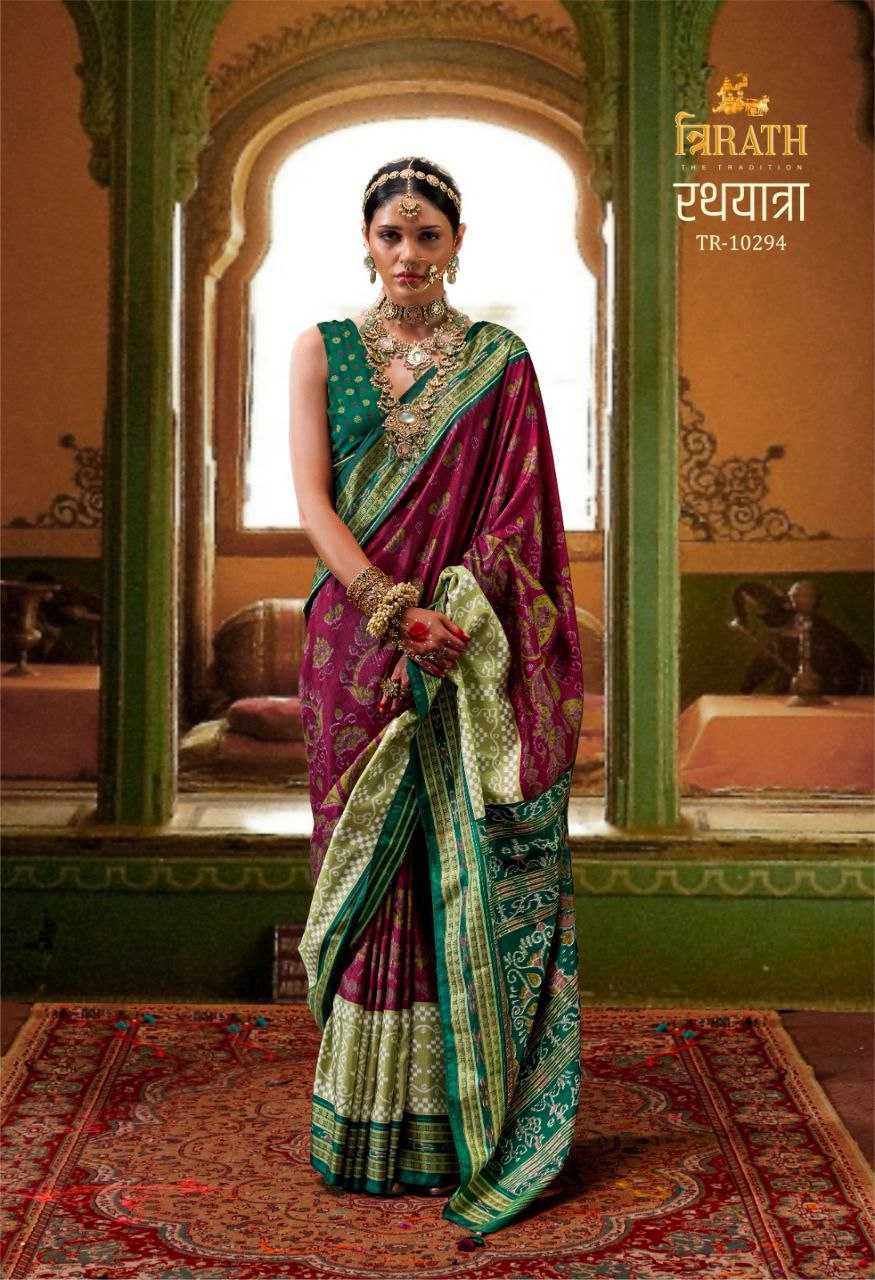 YNF SOFT SILK TRIRATH RIN195 RATHYATRA CLOTHING BRANDS WHOLESALE SAREES MANUFACTURER - Deevit International