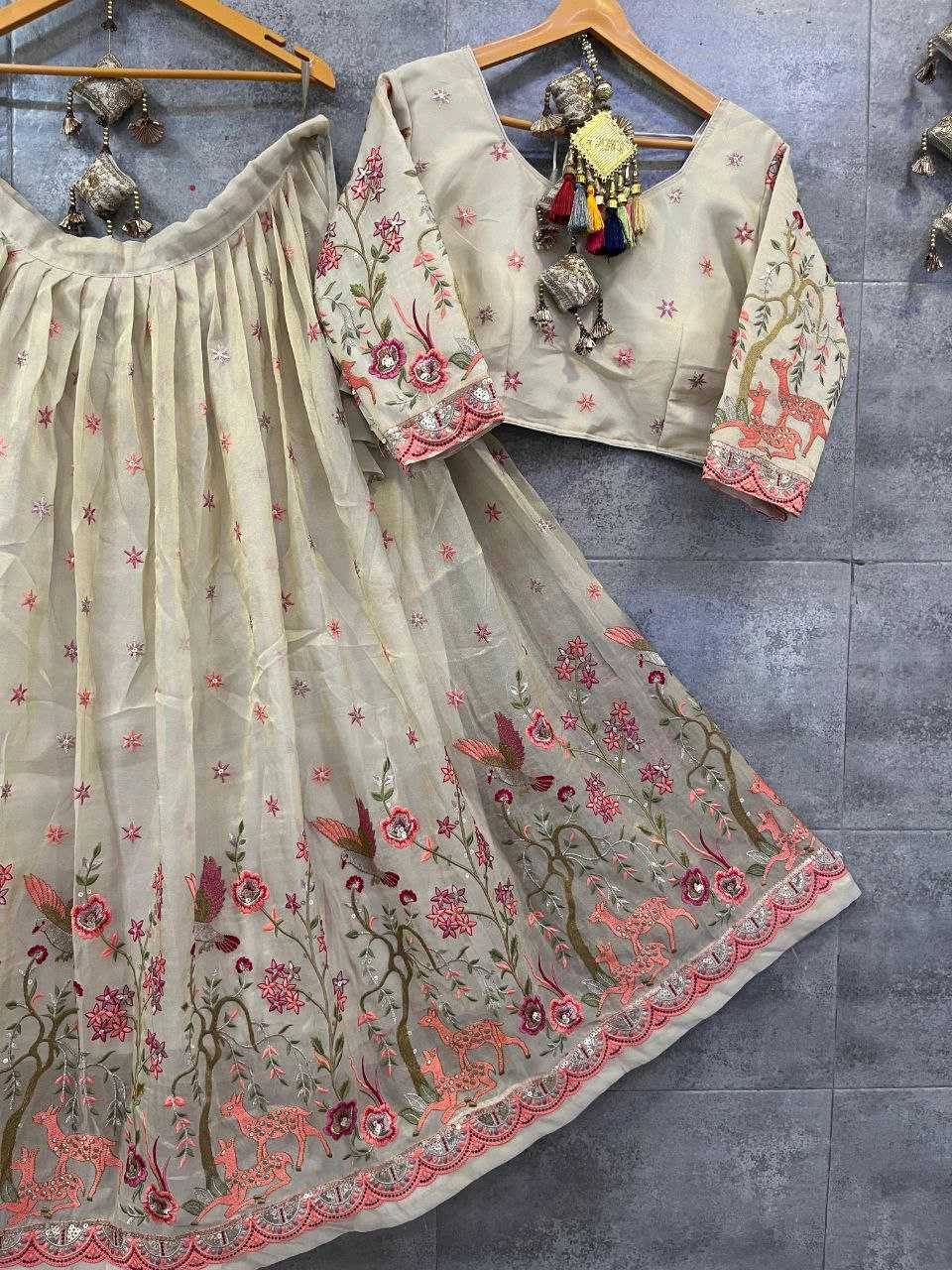 YNF TISSUE SILK KESH179 AHB106 LEHENGAS WHOLESALE EMBROIDERED SILK WEDDING DESIGNER LEHENGAS MANUFACTURER - Deevit International