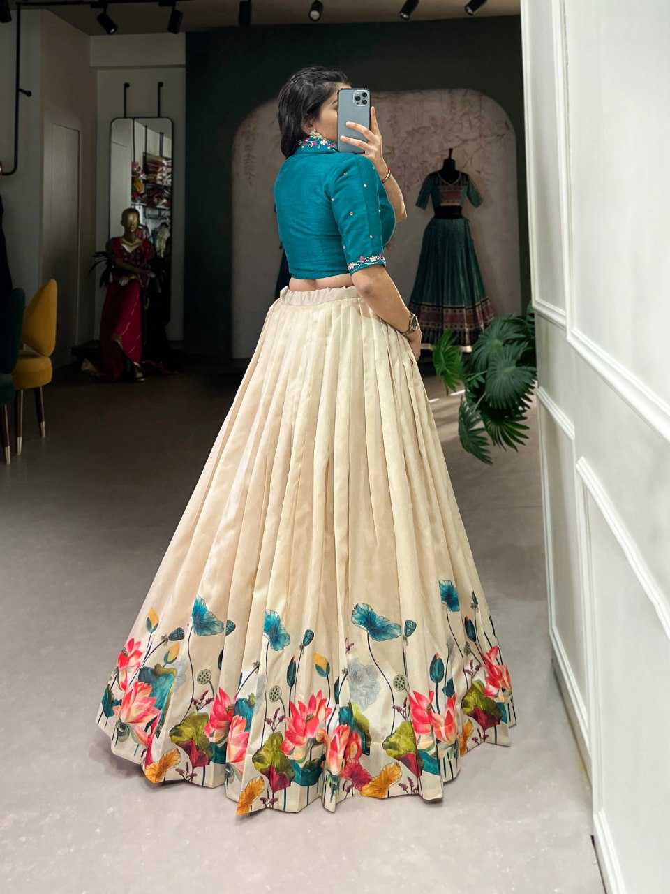 YNF TUSSAR SILK KESH136 1131O LEHENGAS WHOLESALE LEHENGA WITH BLOUSE TRADITIONAL PRINTED LEHENGAS MANUFACTURERQ - Deevit International