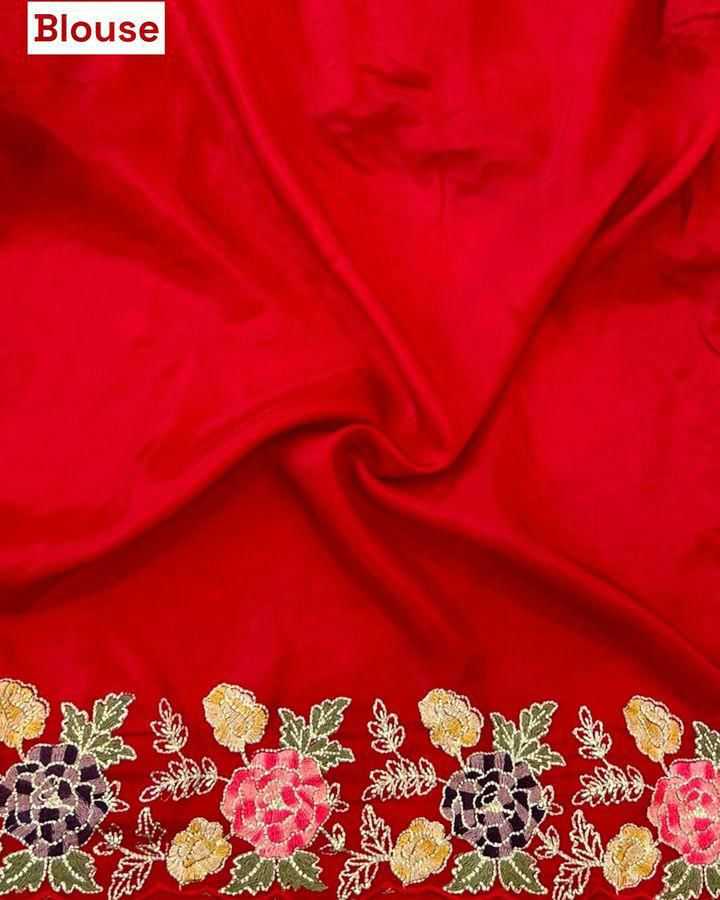 YNF TUSSAR SILK SOFT  RIN164 RRS104 SAREES WHOLESALE EMBROIDERED RED TUSSAR SILK SAREES  MANUFACTURER - Deevit International