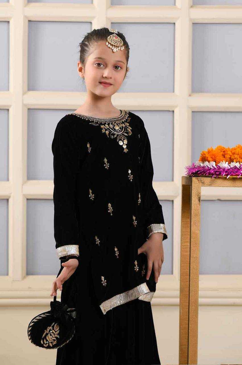 YNF VELVET KESH144 193 WHOLESALE KIDS SUIT KIDS FESTIVE KIDS SHARAR SUITS MANUFACTURER - Deevit International