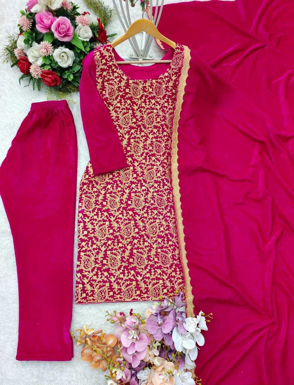 YNF VELVET KESH156 1139 SUITS & DRESSES PAKISTAN WEDDING EMBROIDERY I WEDDING LADIES SUITS MANUFACTUR - Deevit International