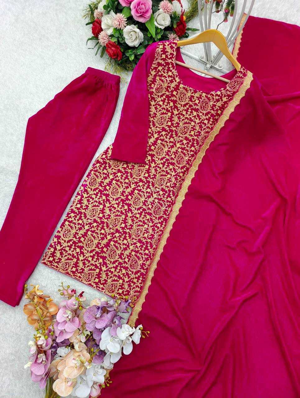 YNF VELVET KESH156 1139 SUITS & DRESSES PAKISTAN WEDDING EMBROIDERY I WEDDING LADIES SUITS MANUFACTUR - Deevit International