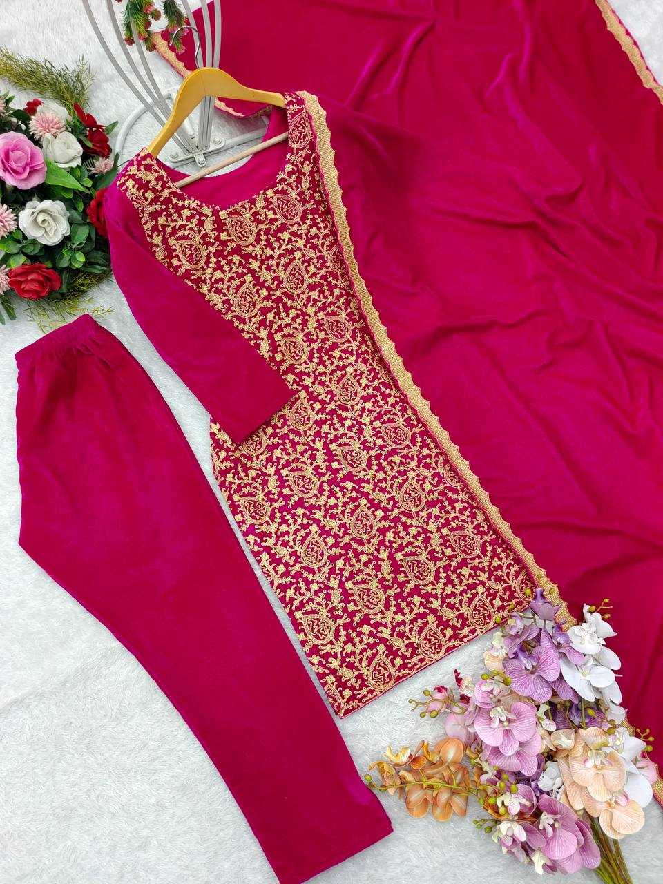 YNF VELVET KESH156 1139 SUITS & DRESSES PAKISTAN WEDDING EMBROIDERY I WEDDING LADIES SUITS MANUFACTUR - Deevit International