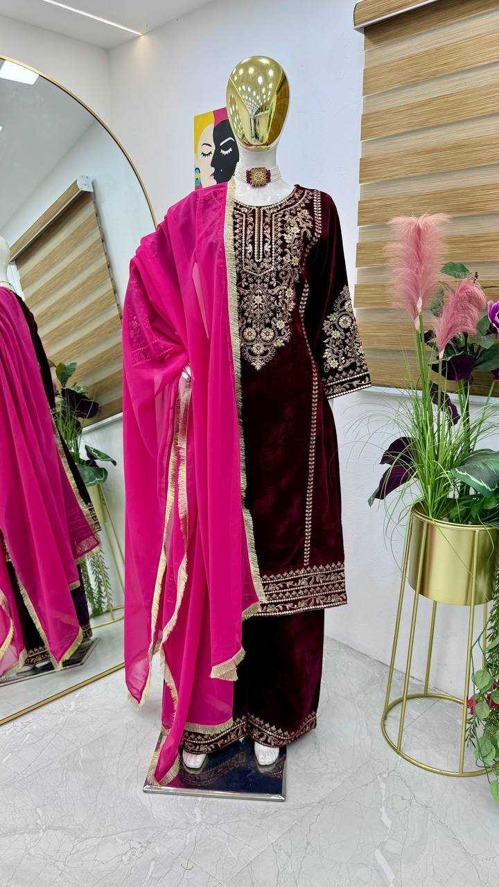 YNF VELVET KESH158 9289 SUITS & DRESSES WHOLESALE PAKISTANI EMBROIDERY VELVET EID COLLECTIONS SUITS MANUFACTURE - Deevit International