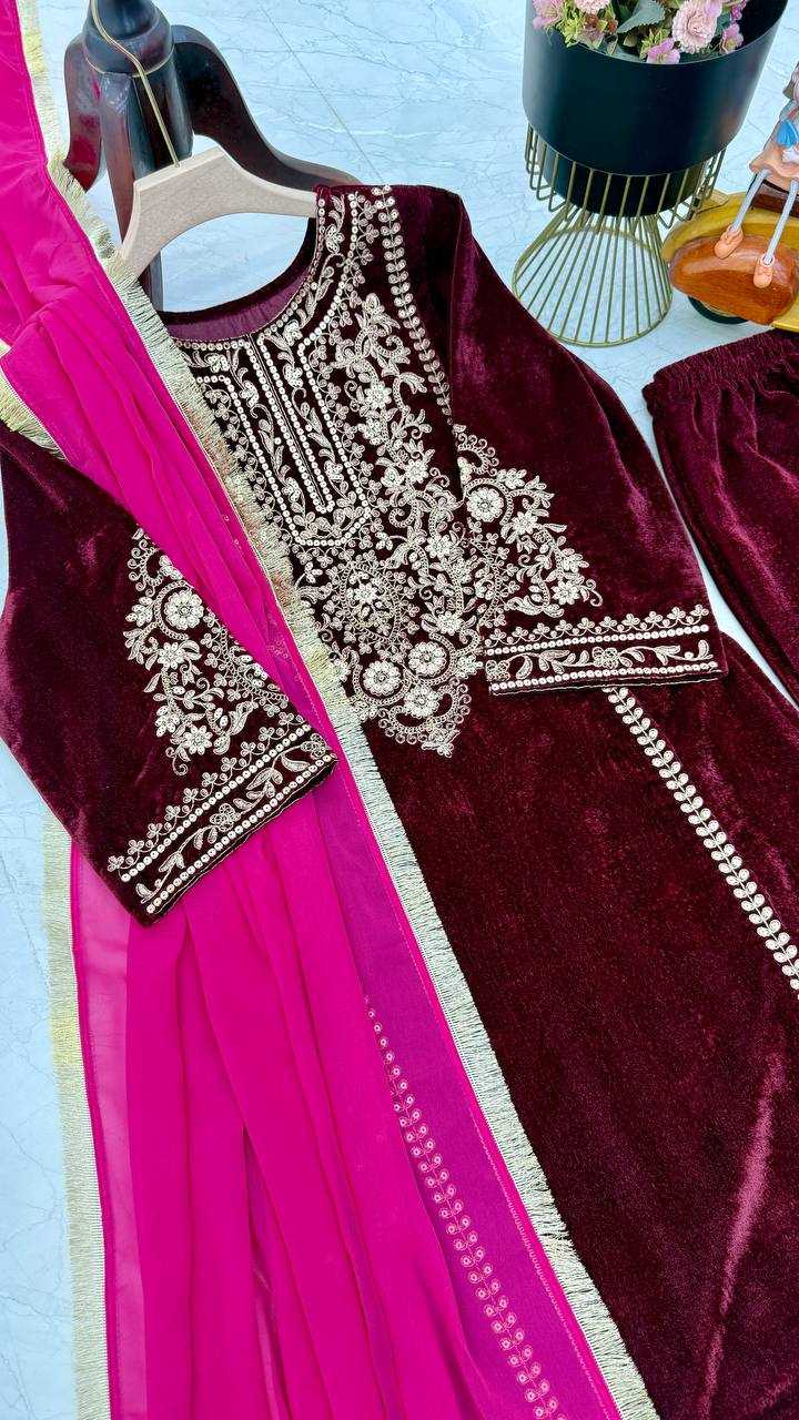 YNF VELVET KESH158 9289 SUITS & DRESSES WHOLESALE PAKISTANI EMBROIDERY VELVET EID COLLECTIONS SUITS MANUFACTURE - Deevit International