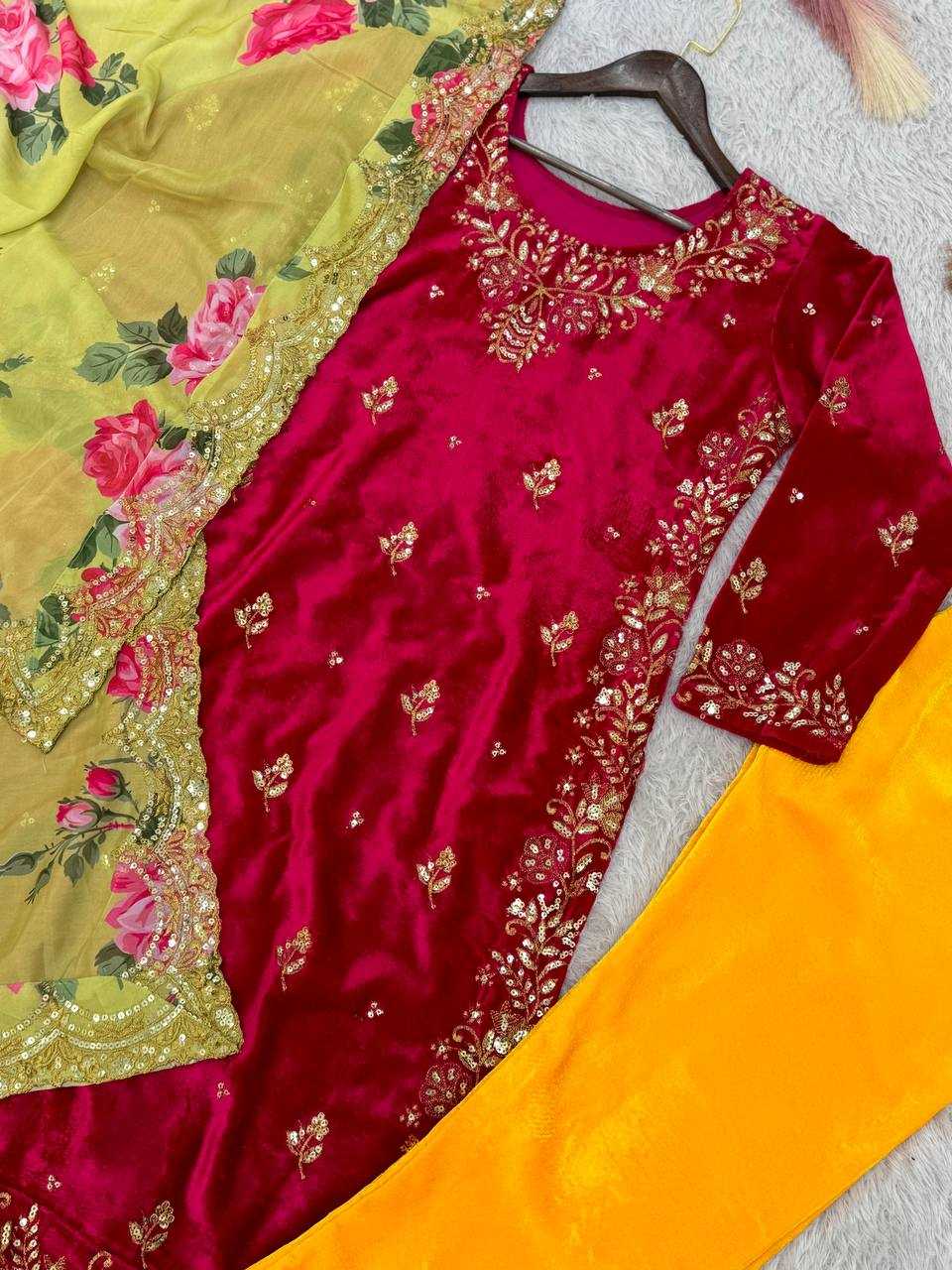 YNF VELVET KESH228 574 SUITS & DRESSES WHOLESALE PAKISTANI EMBROIDERY VELVET EID COLLECTIONS SUITS MANUFACTURE - Deevit International