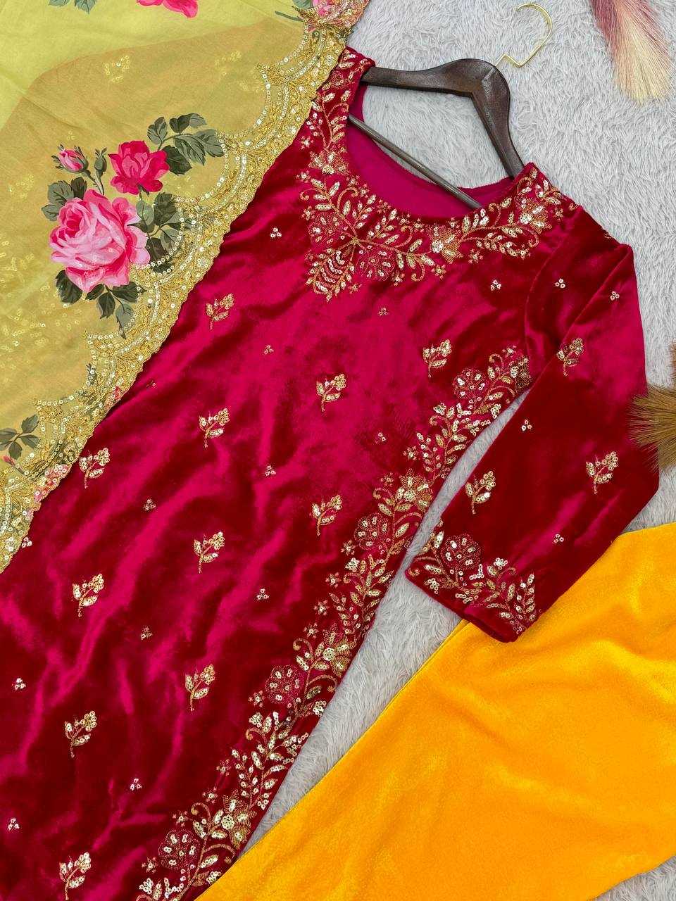 YNF VELVET KESH228 574 SUITS & DRESSES WHOLESALE PAKISTANI EMBROIDERY VELVET EID COLLECTIONS SUITS MANUFACTURE - Deevit International