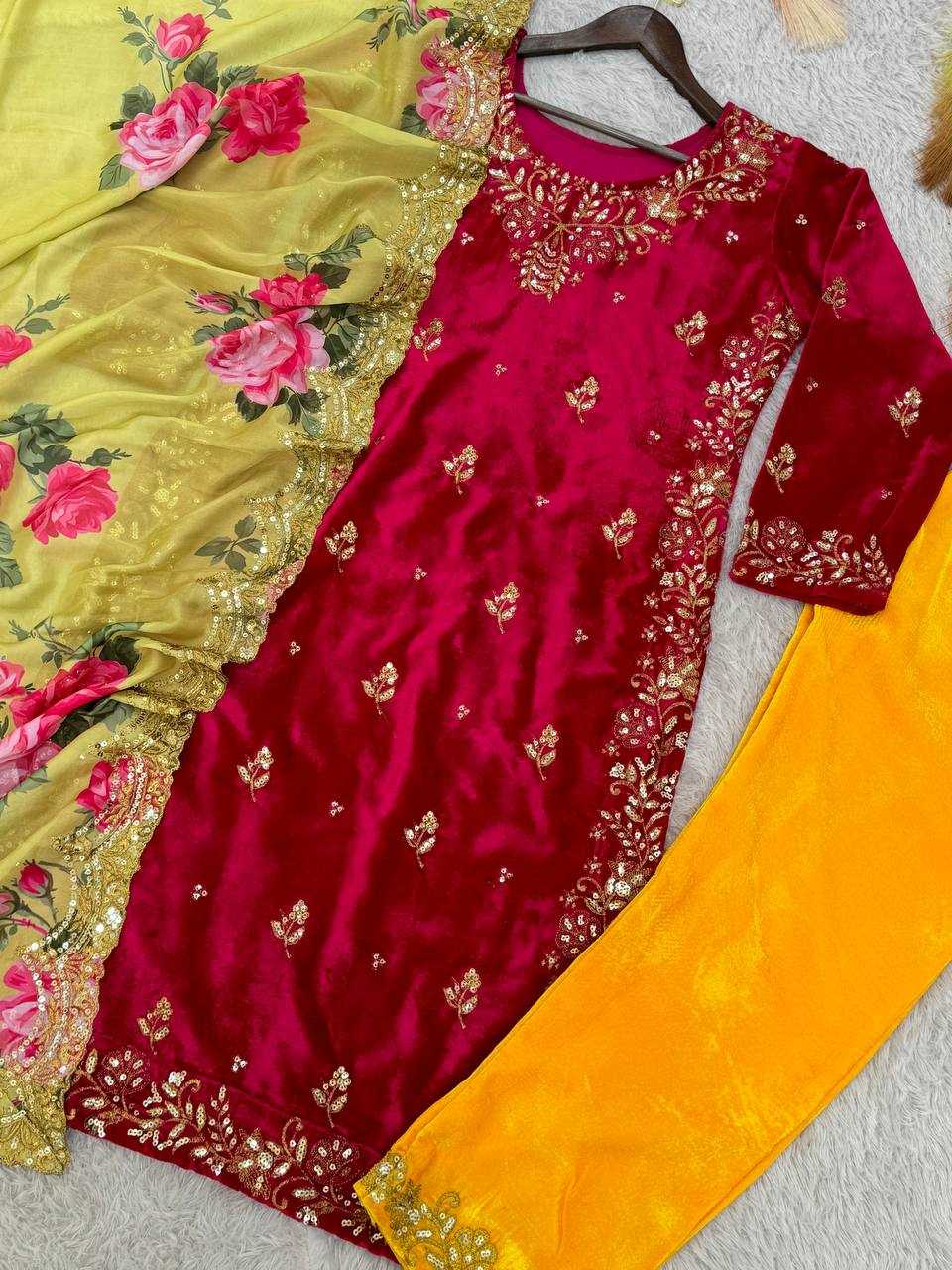 YNF VELVET KESH228 574 SUITS & DRESSES WHOLESALE PAKISTANI EMBROIDERY VELVET EID COLLECTIONS SUITS MANUFACTURE - Deevit International