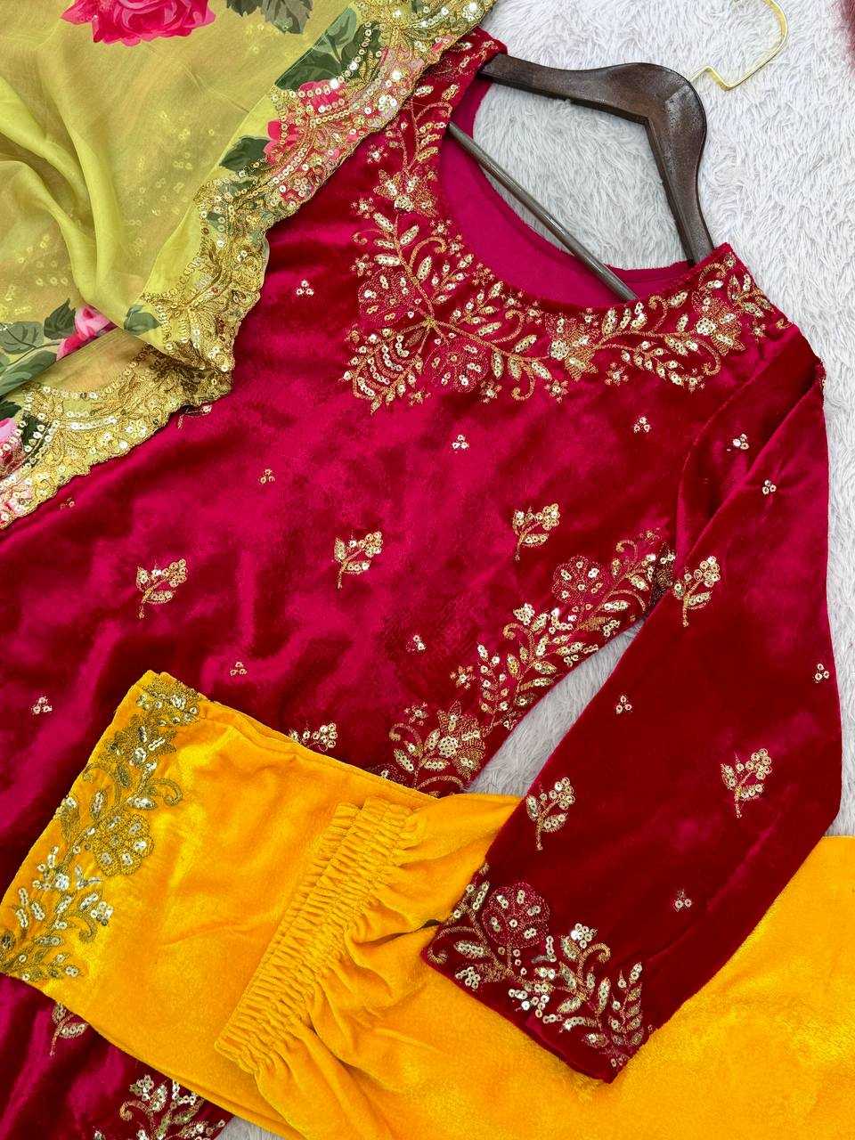 YNF VELVET KESH228 574 SUITS & DRESSES WHOLESALE PAKISTANI EMBROIDERY VELVET EID COLLECTIONS SUITS MANUFACTURE - Deevit International