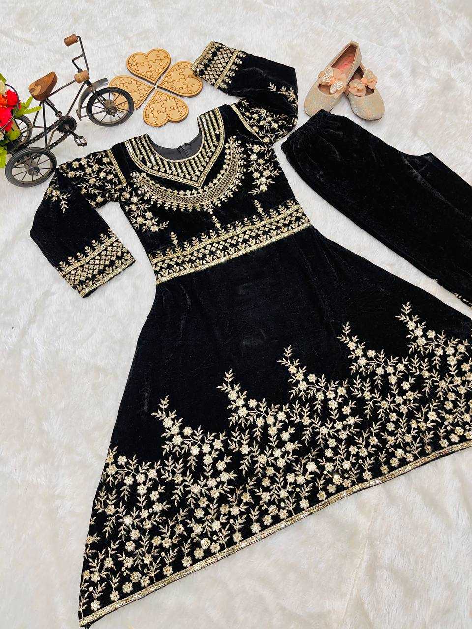 YNF VELVET RIN1544 190 WHOLESALE KIDS SUIT KIDS ANARKALI SUITS MANUFACTURER - Deevit International