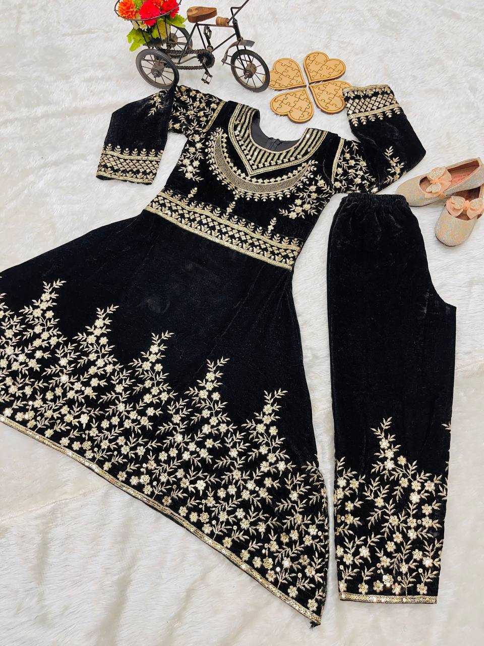 YNF VELVET RIN1544 190 WHOLESALE KIDS SUIT KIDS ANARKALI SUITS MANUFACTURER - Deevit International