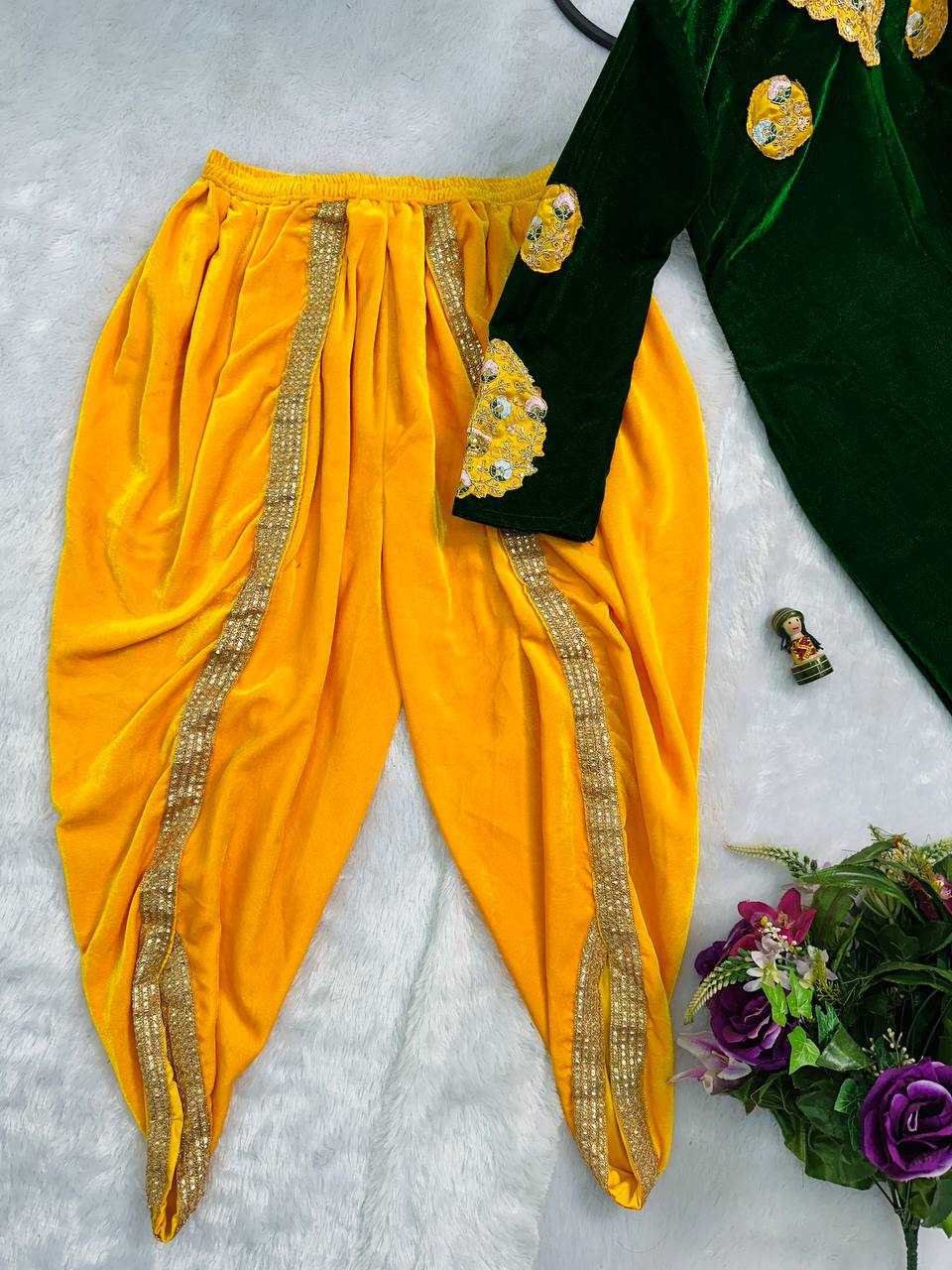 YNF VELVET RIN181 1073 SUITS & DRESSES WHOLESALE EMBROPIDERY VELVET DHOTI SALWAR WEDDING SUITS MANUFACTURE - Deevit International