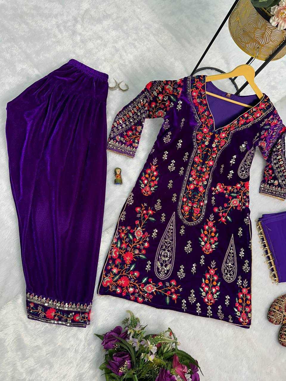 YNF VELVET RIN181 1075 SUITS & DRESSES WHOLESALE VELVET EMBROIDERY PARTY WEAR JASMIN BHASIN SUITS MANUFACTUR - Deevit International