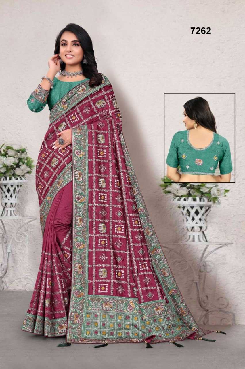 YNF VICHITRA SILK KESH114 7262 SILK SAEES WHOLESALE TRADITIONAL  EMBROIDERY SAREES FOR WEDDING MANUFACTURER - Deevit International