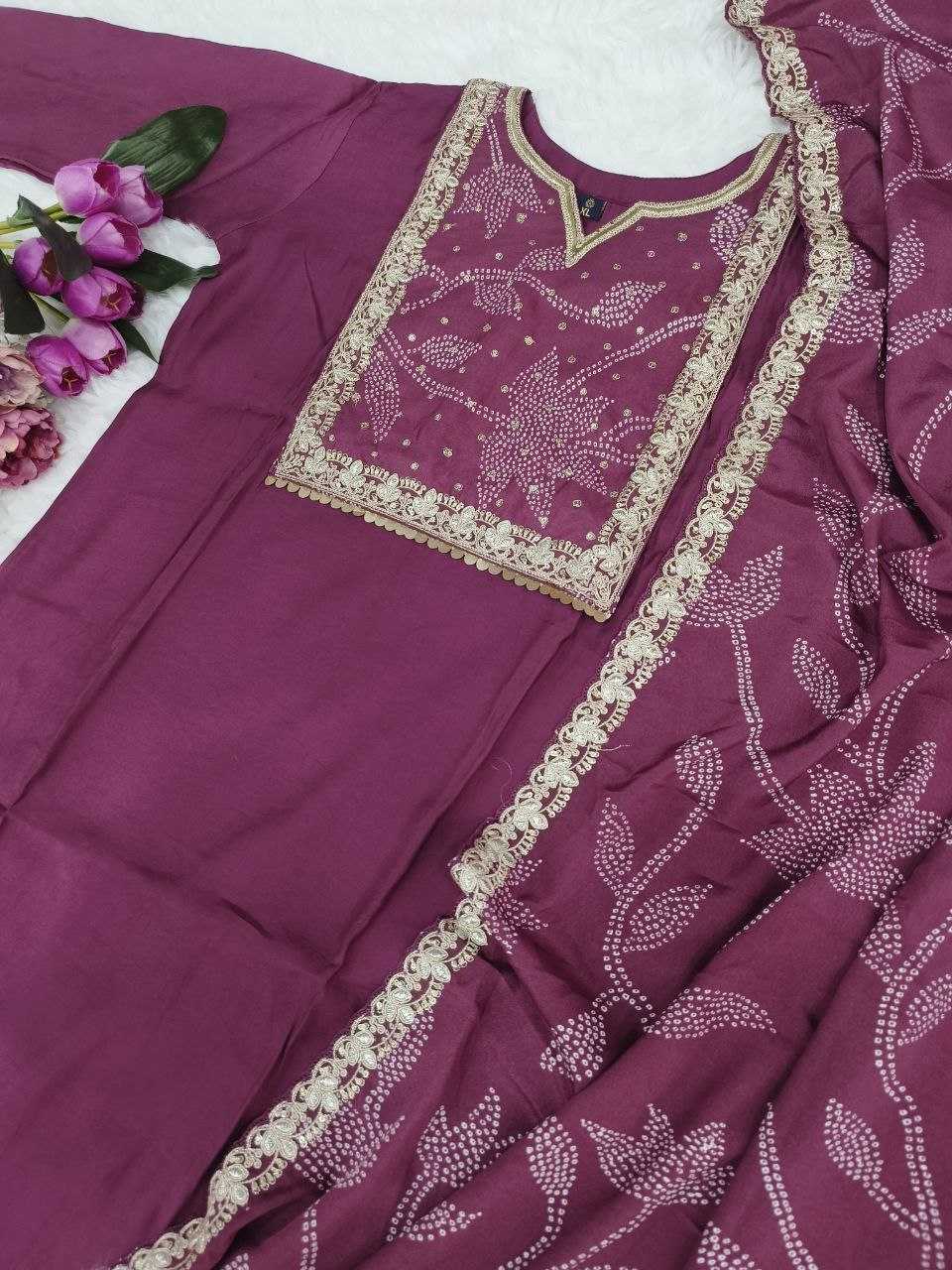 YNF VISCOSE CHANDERI RIN174 JINIVA SUITS & DRESSES WEDDING CHANDERI LONG KURTI SUITS MANUFACTUR - Deevit International