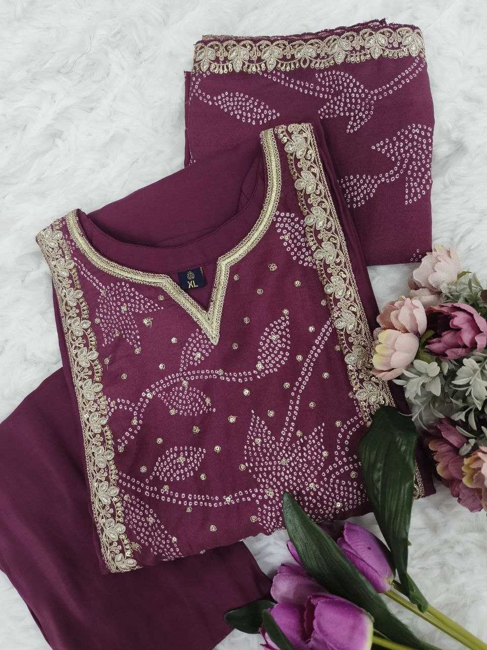 YNF VISCOSE CHANDERI RIN174 JINIVA SUITS & DRESSES WEDDING CHANDERI LONG KURTI SUITS MANUFACTUR - Deevit International