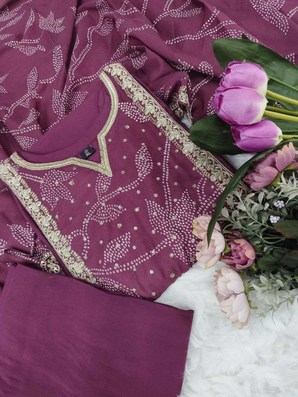 YNF VISCOSE CHANDERI RIN174 JINIVA SUITS & DRESSES WEDDING CHANDERI LONG KURTI SUITS MANUFACTUR - Deevit International