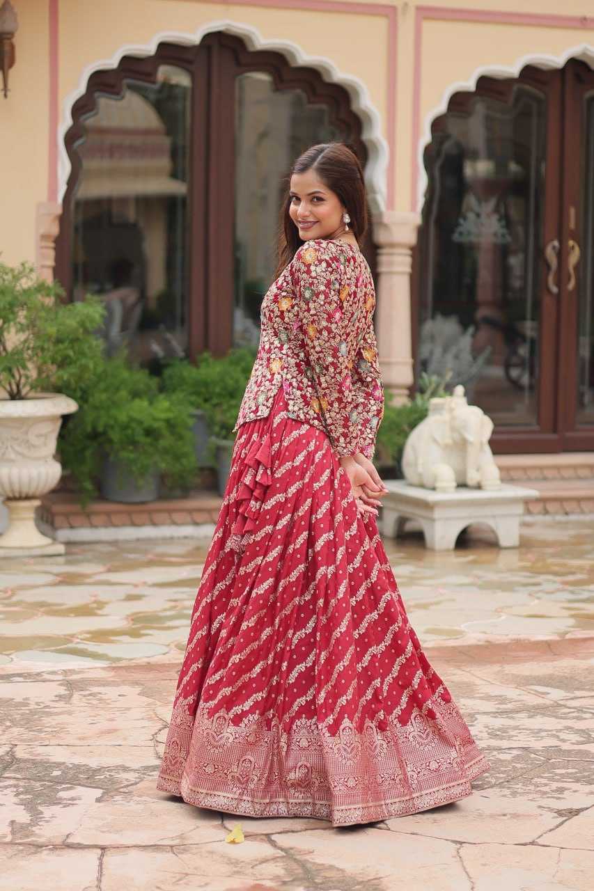 YNF VISCOSE KESH132 7125 LEHENGAS WHOLESALE WEDDING ZARI WORK CEOP TOP LEHENGAS MANUFACTURER - Deevit International