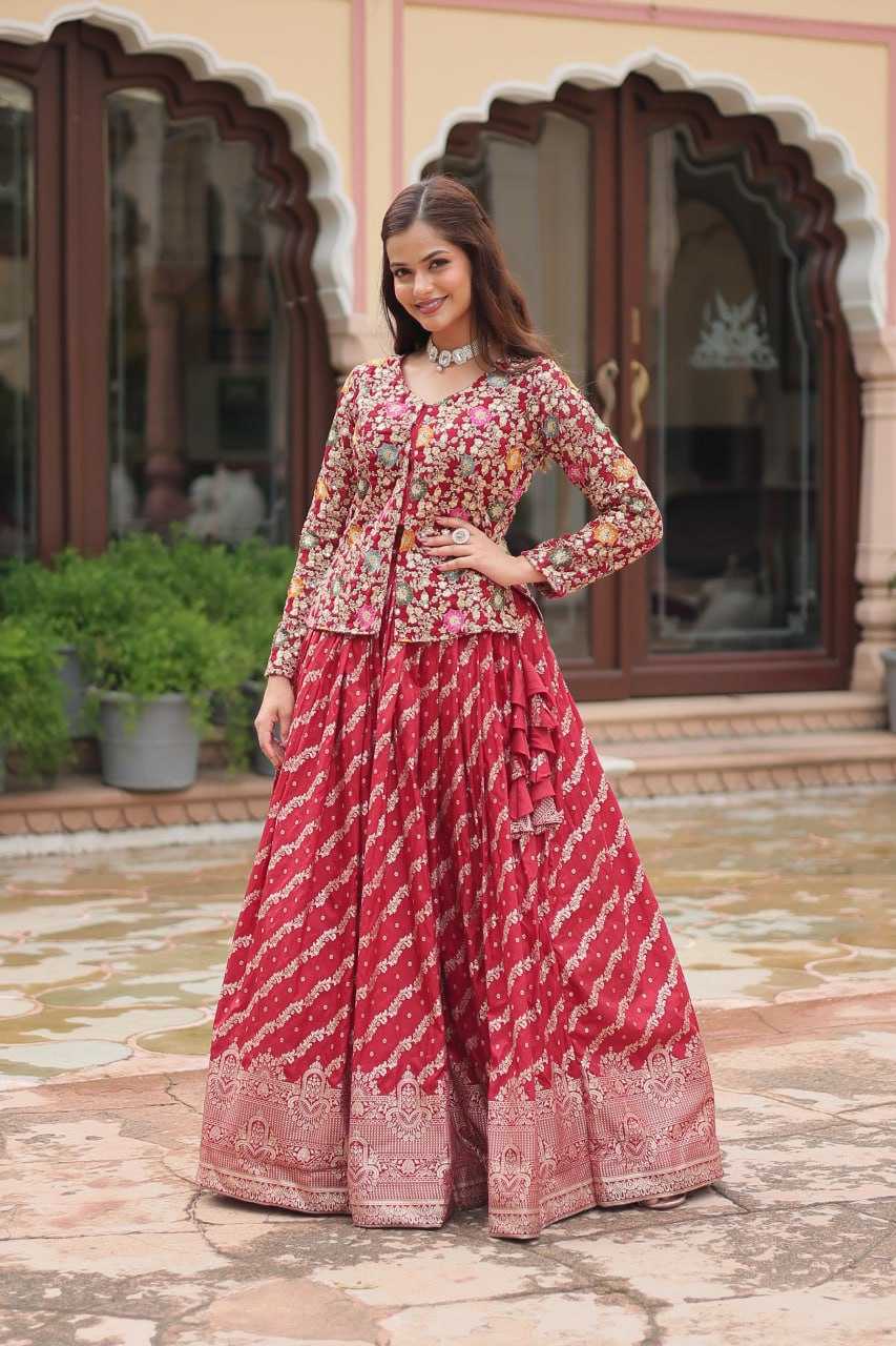 YNF VISCOSE KESH132 7125 LEHENGAS WHOLESALE WEDDING ZARI WORK CEOP TOP LEHENGAS MANUFACTURER - Deevit International