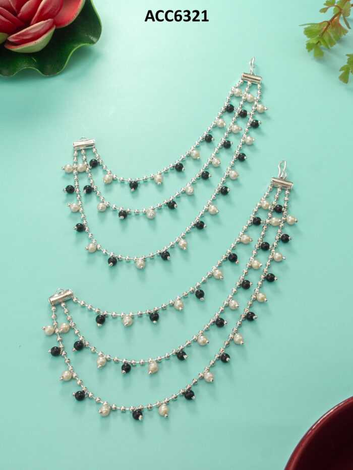 YNF BRASS KESH105 NK6321 WOMENS JEWELLERY WHOLESALE HAIR EARRINGS CHAIN MANUFACTURE - Deevit International