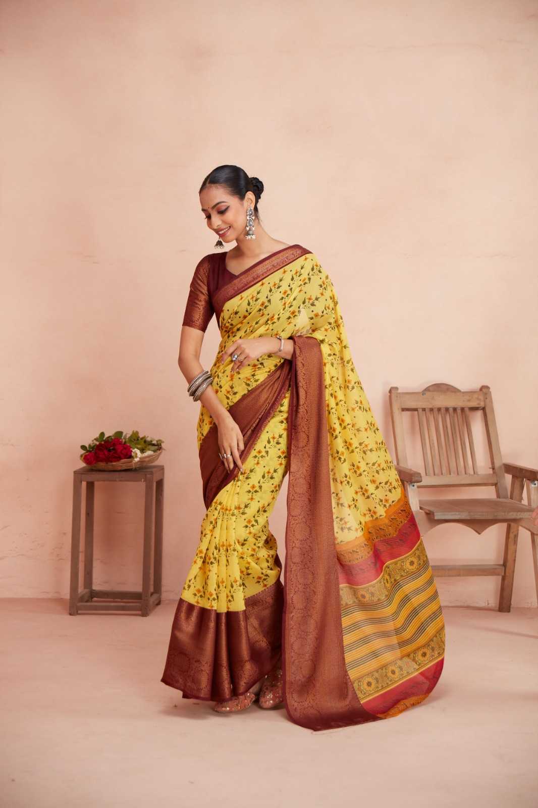 YNF CHANDERI SILK SILK KRESHVA KESH235 Meera CLOTHING BRANDS WHOLESALE SAREE MANUFACTURER - Deevit International