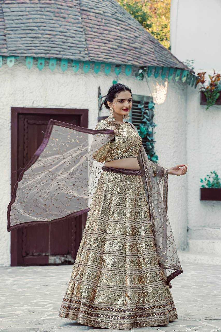 YNF GEORGETTE CODE  KESH270 58  LEHENGA  WHOLESALEGEORGETTE ZARI SEQUINS LEHENGA MANUFACTURER - Deevit International